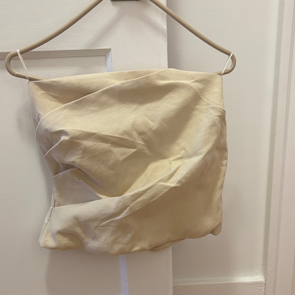 Zara Beige Strapless Corset Top